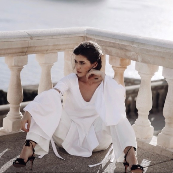 💥PRICE DROP💥 Ellery Cyril Off The Shoulder White Long Bell Sleeve - Picture 4 of 9